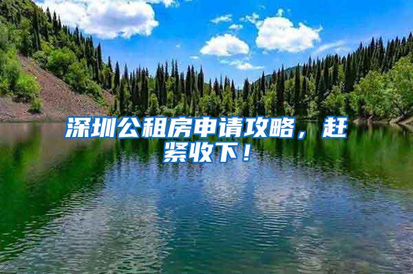深圳公租房申请攻略，赶紧收下！
