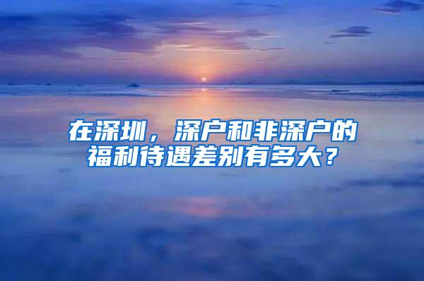 在深圳，深户和非深户的福利待遇差别有多大？