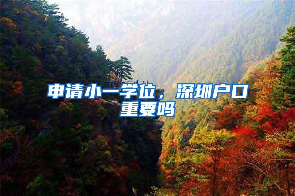 申请小一学位，深圳户口重要吗