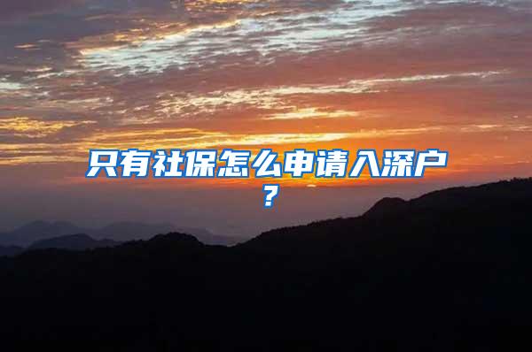 只有社保怎么申请入深户？