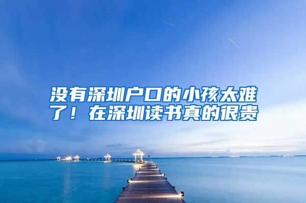 没有深圳户口的小孩太难了！在深圳读书真的很贵