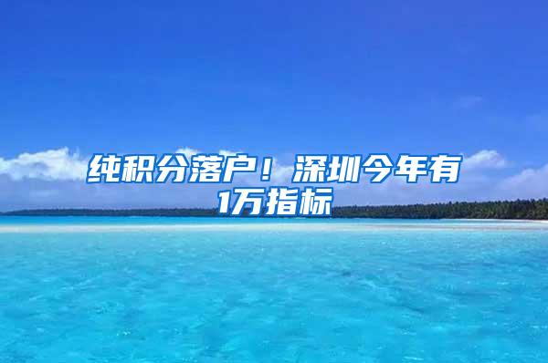 纯积分落户！深圳今年有1万指标