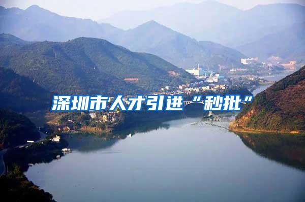 深圳市人才引进“秒批”