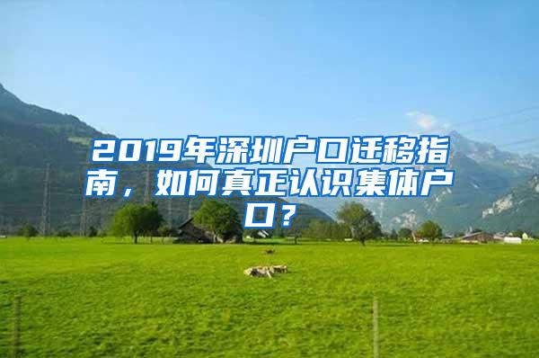 2019年深圳户口迁移指南，如何真正认识集体户口？