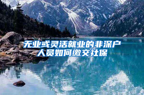 无业或灵活就业的非深户人员如何缴交社保