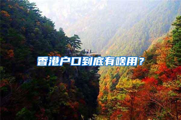香港户口到底有啥用？