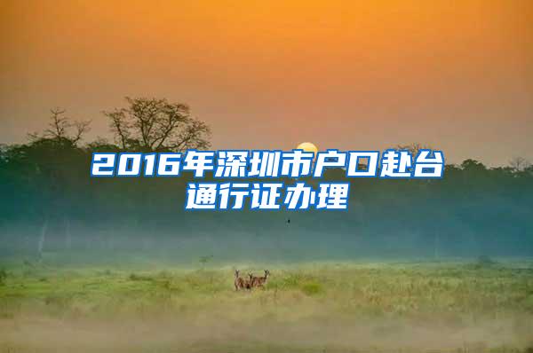 2016年深圳市户口赴台通行证办理