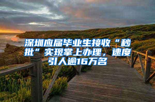 深圳应届毕业生接收“秒批”实现掌上办理，速度引人逾16万名
