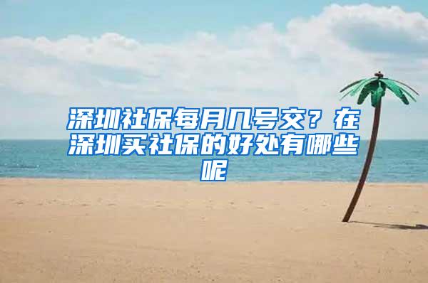 深圳社保每月几号交？在深圳买社保的好处有哪些呢