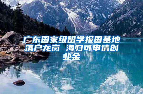 广东国家级留学报国基地落户龙岗 海归可申请创业金