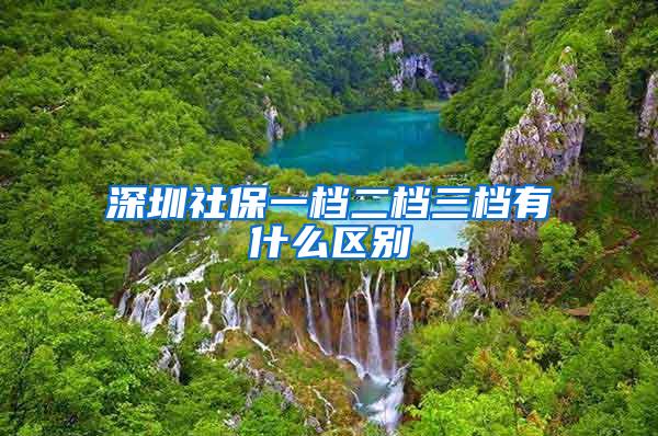 深圳社保一档二档三档有什么区别