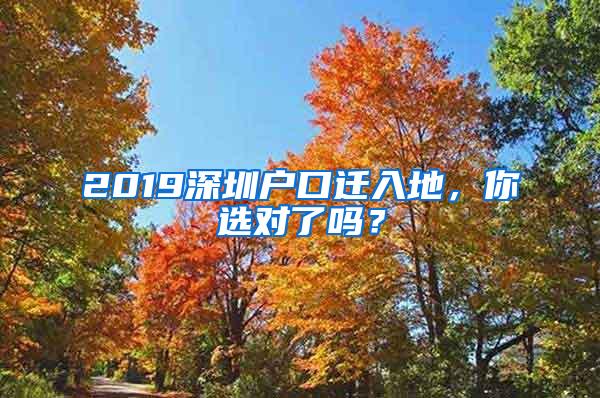 2019深圳户口迁入地，你选对了吗？