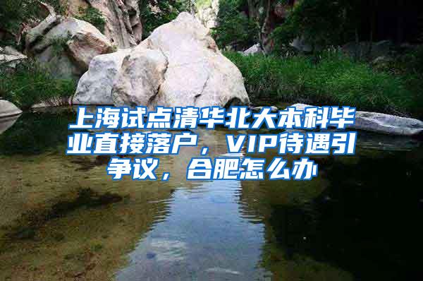上海试点清华北大本科毕业直接落户，VIP待遇引争议，合肥怎么办