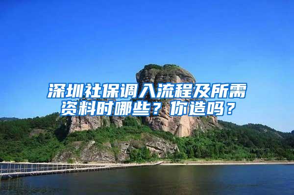 深圳社保调入流程及所需资料时哪些？你造吗？