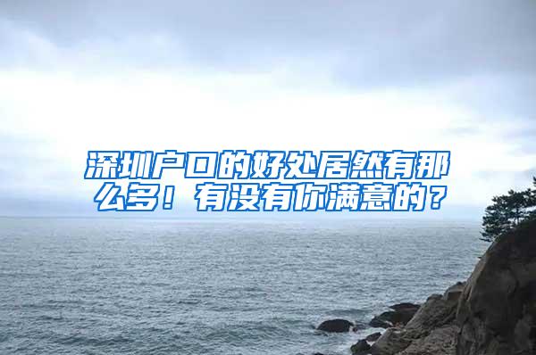 深圳户口的好处居然有那么多！有没有你满意的？