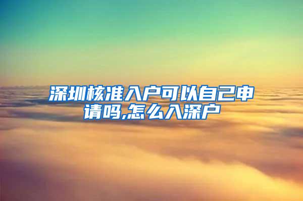 深圳核准入户可以自己申请吗,怎么入深户