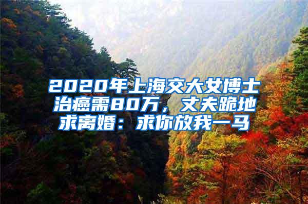 2020年上海交大女博士治癌需80万，丈夫跪地求离婚：求你放我一马