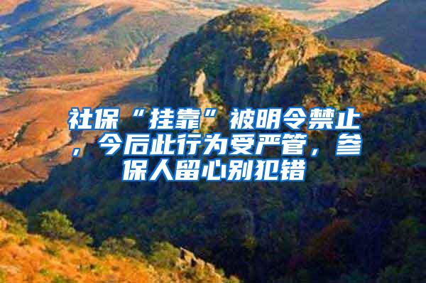 社保“挂靠”被明令禁止，今后此行为受严管，参保人留心别犯错