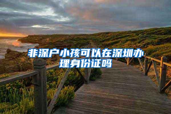 非深户小孩可以在深圳办理身份证吗