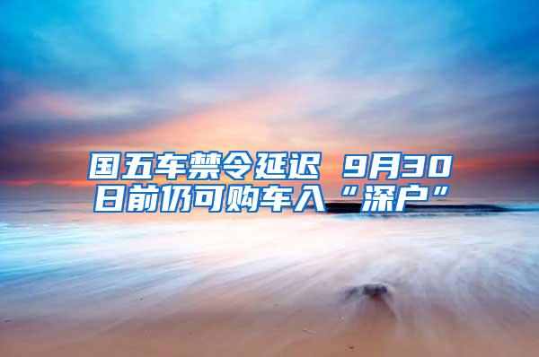 国五车禁令延迟 9月30日前仍可购车入“深户”