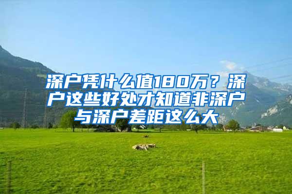 深户凭什么值180万？深户这些好处才知道非深户与深户差距这么大
