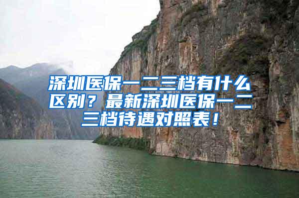 深圳医保一二三档有什么区别？最新深圳医保一二三档待遇对照表！