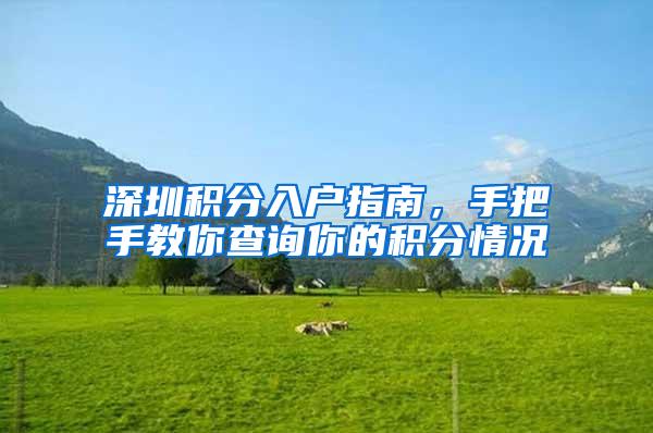 深圳积分入户指南，手把手教你查询你的积分情况