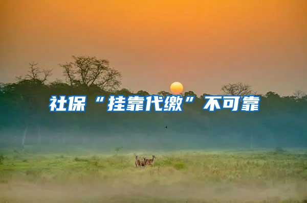 社保“挂靠代缴”不可靠