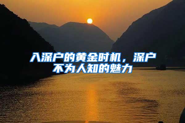 入深户的黄金时机，深户不为人知的魅力