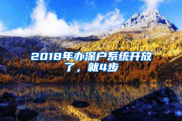 2018年办深户系统开放了，就4步