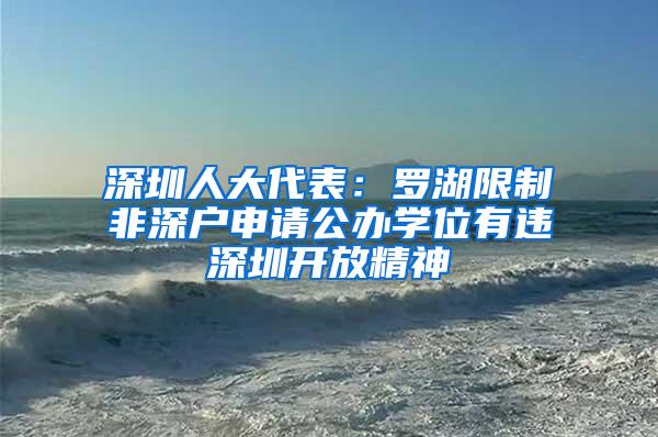 深圳人大代表：罗湖限制非深户申请公办学位有违深圳开放精神