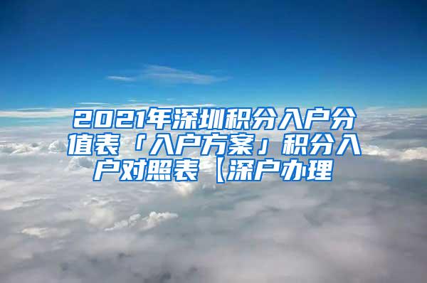 2021年深圳积分入户分值表「入户方案」积分入户对照表【深户办理