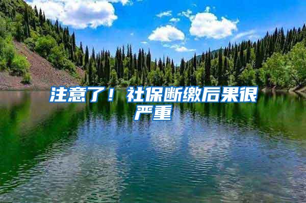 注意了！社保断缴后果很严重