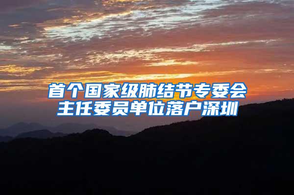 首个国家级肺结节专委会主任委员单位落户深圳