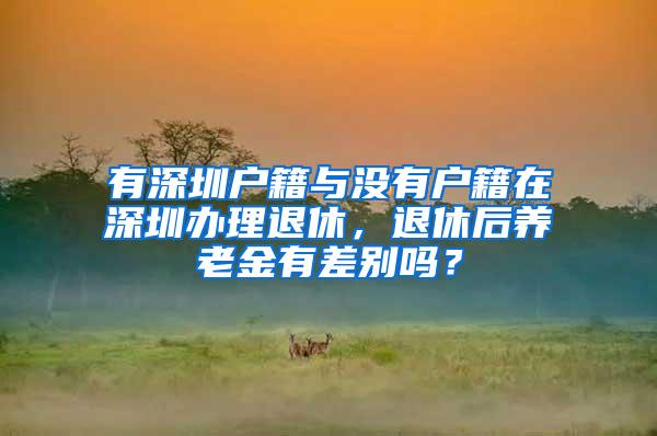 有深圳户籍与没有户籍在深圳办理退休，退休后养老金有差别吗？