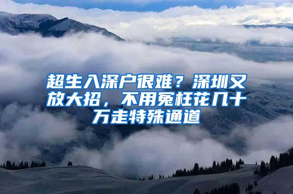 超生入深户很难？深圳又放大招，不用冤枉花几十万走特殊通道