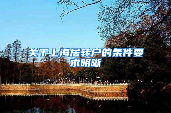 关于上海居转户的条件要求明晰