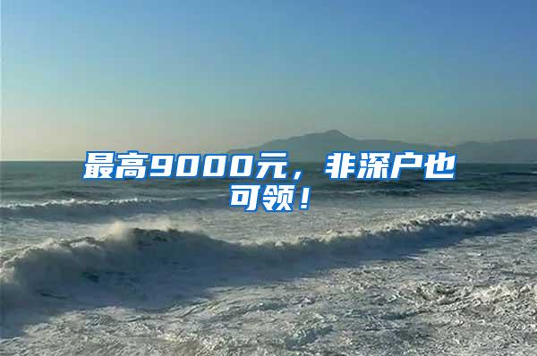 最高9000元，非深户也可领！