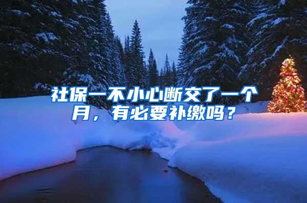 社保一不小心断交了一个月，有必要补缴吗？