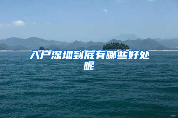 入户深圳到底有哪些好处呢