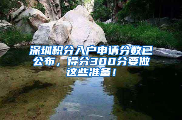 深圳积分入户申请分数已公布，得分300分要做这些准备！