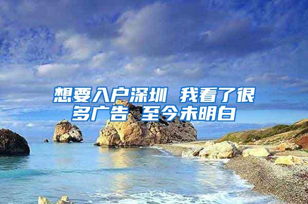 想要入户深圳 我看了很多广告 至今未明白