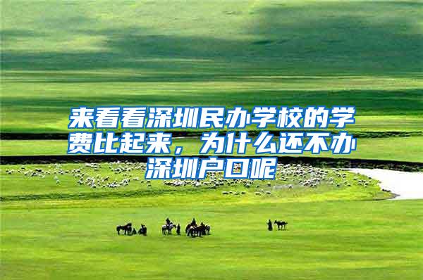 来看看深圳民办学校的学费比起来，为什么还不办深圳户口呢