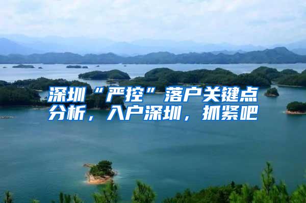 深圳“严控”落户关键点分析，入户深圳，抓紧吧