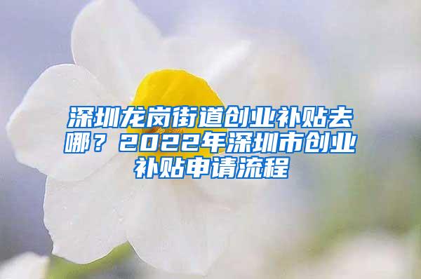 深圳龙岗街道创业补贴去哪？2022年深圳市创业补贴申请流程