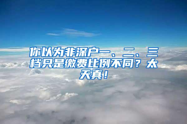 你以为非深户一、二、三档只是缴费比例不同？太天真！