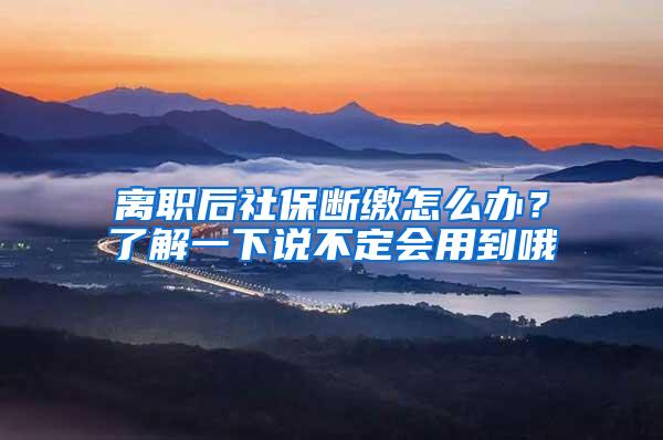 离职后社保断缴怎么办？了解一下说不定会用到哦