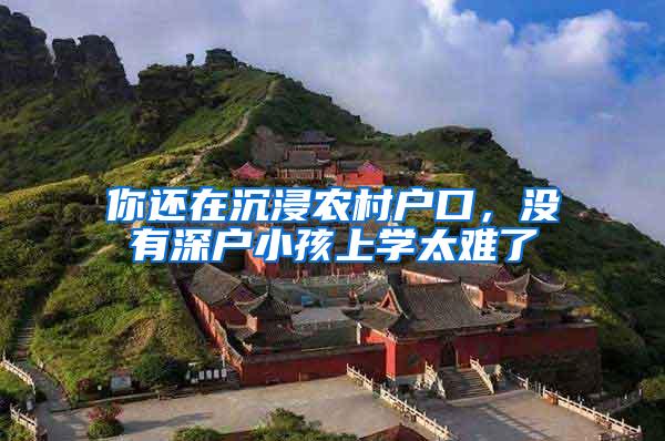 你还在沉浸农村户口，没有深户小孩上学太难了