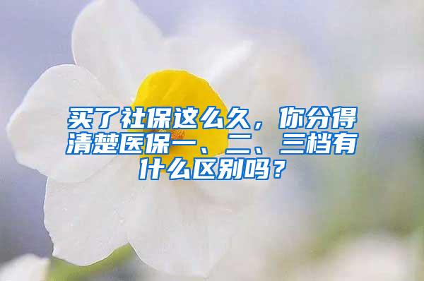 买了社保这么久，你分得清楚医保一、二、三档有什么区别吗？