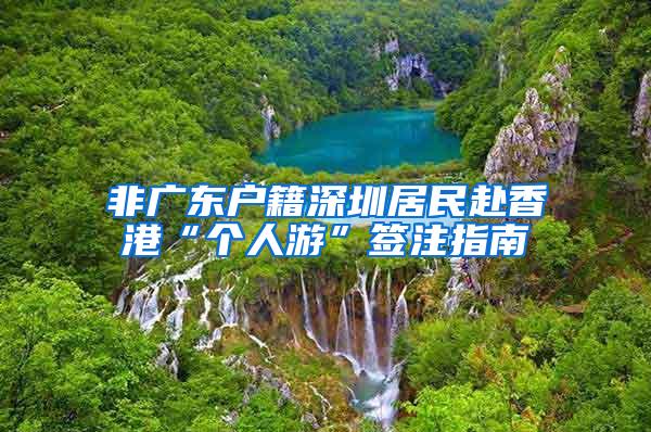 非广东户籍深圳居民赴香港“个人游”签注指南